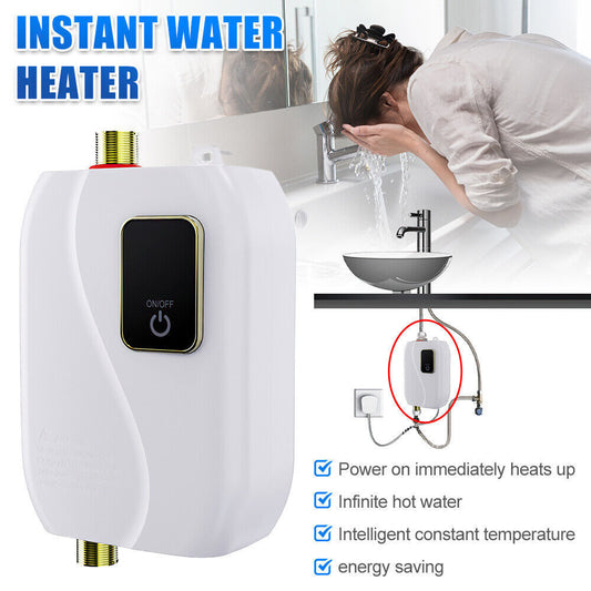 Mini Instant Electric Tankless Hot Water Heater Kitchen Bathroom Sink Tap Under