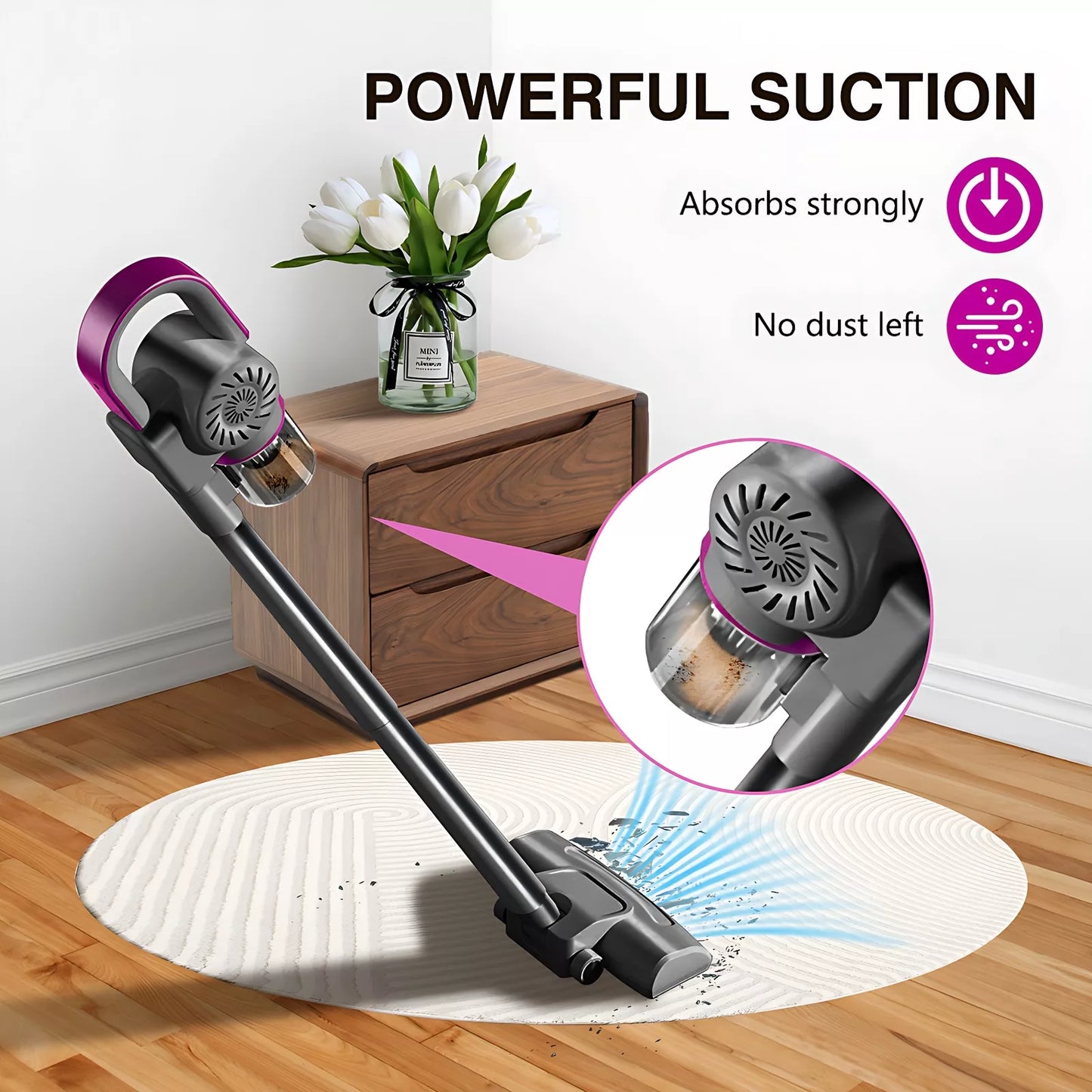 Cordless Vacuum Cleaner Hoover Upright Lightweight Wireless Handheld Bagless Vac