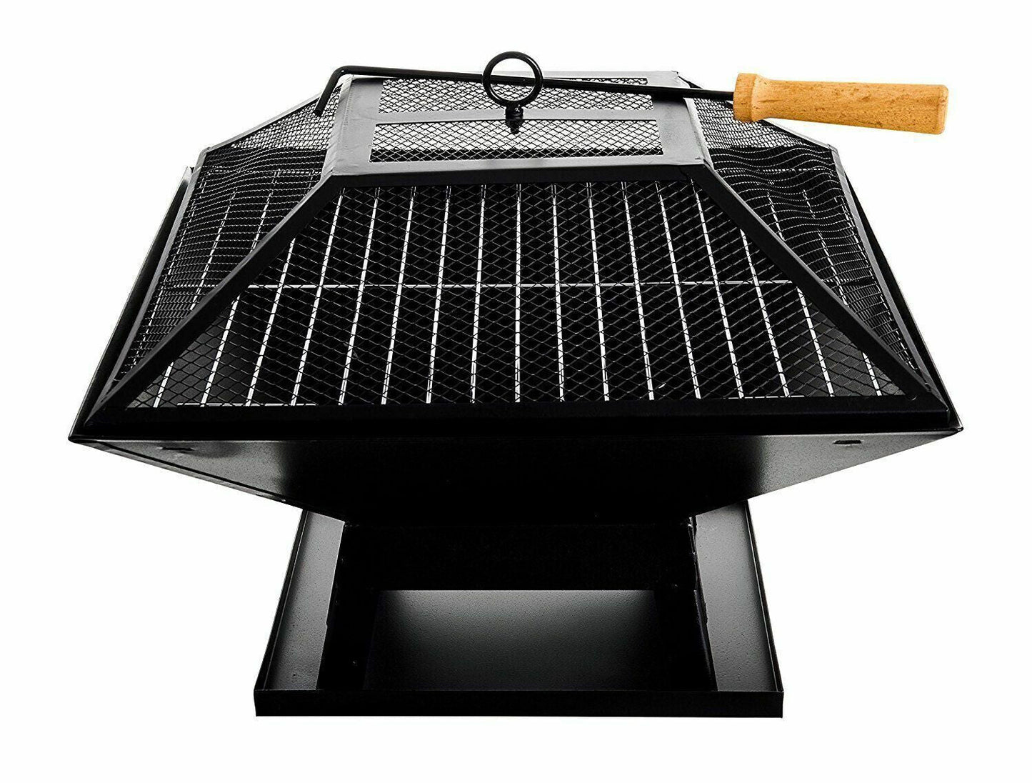 SQUARE FIRE PIT BBQ GRILL OUTDOOR GARDEN