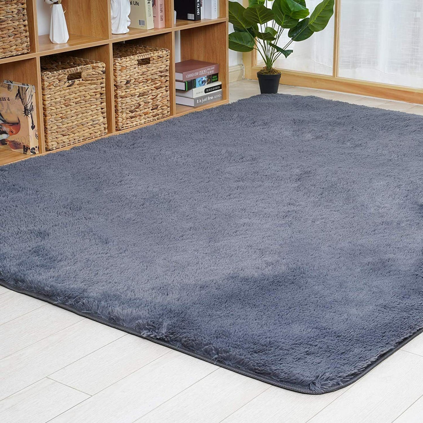 Fluffy Large Rugs Anti-Slip Super Soft Carpet Mat Floor Living Room Bedroom Rug