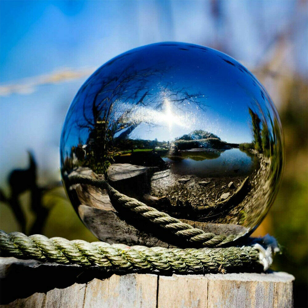 6x Steel Silver Mirror Sphere Hollow Gazing Ball Home Garden Ornament