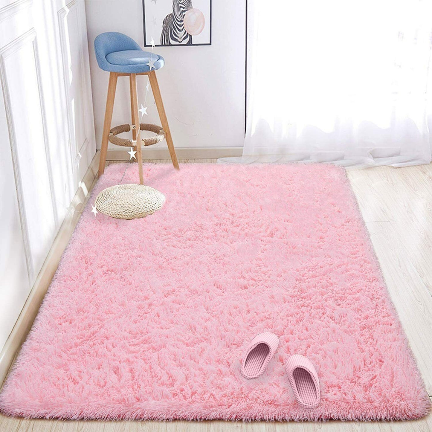 Fluffy Large Rugs Anti-Slip Super Soft Carpet Mat Floor Living Room Bedroom Rug