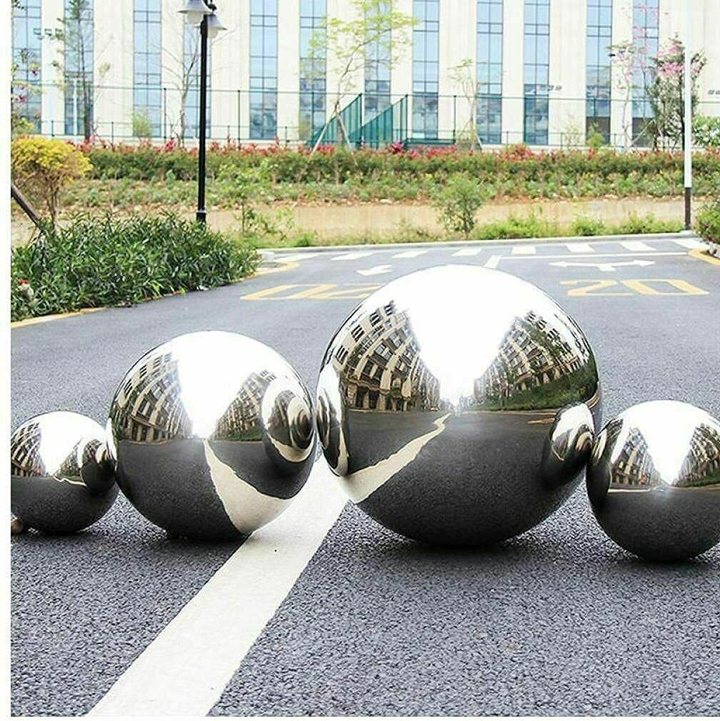 6x Steel Silver Mirror Sphere Hollow Gazing Ball Home Garden Ornament