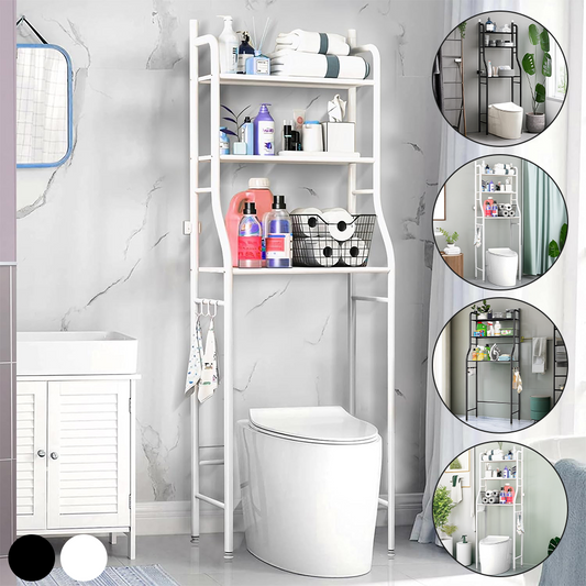 3 Tier Over Toilet Storage Rack Bathroom Laundry Washing Machine Shelf Organizer