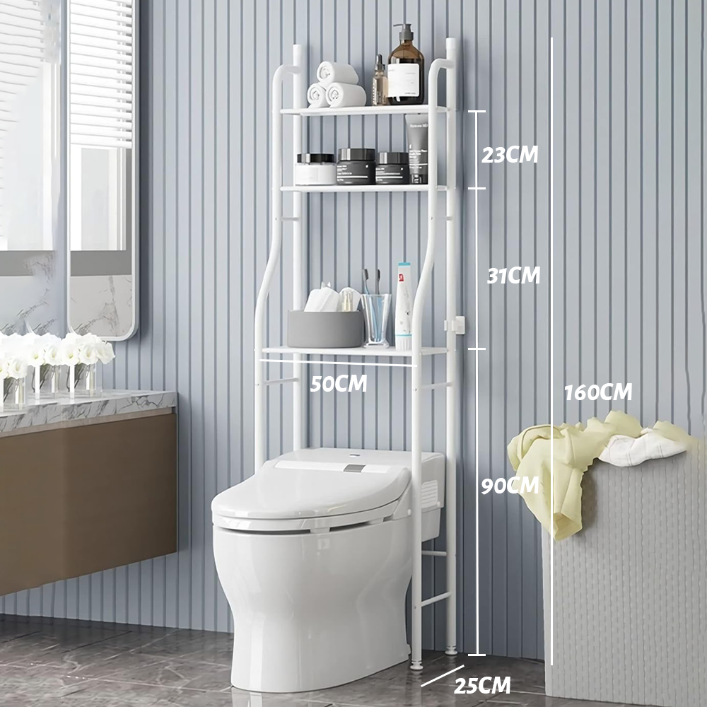 3 Tier Over Toilet Storage Rack Bathroom Laundry Washing Machine Shelf Organizer