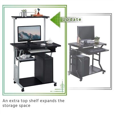 Home Office Computer Desk PC Table with Shelves/Printer Shelf/CPU Stand/2 Tiers