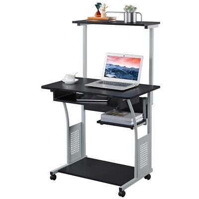 Home Office Computer Desk PC Table with Shelves/Printer Shelf/CPU Stand/2 Tiers