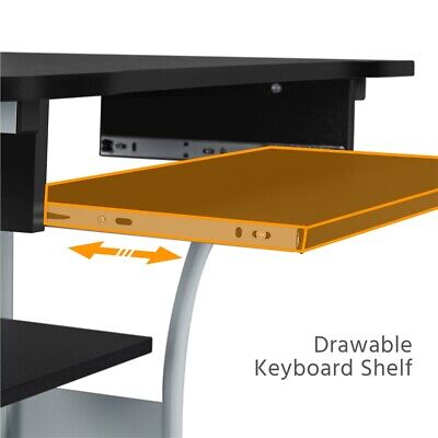 Home Office Computer Desk PC Table with Shelves/Printer Shelf/CPU Stand/2 Tiers