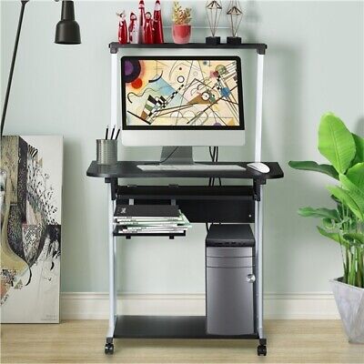 Home Office Computer Desk PC Table with Shelves/Printer Shelf/CPU Stand/2 Tiers