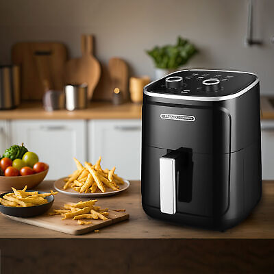 Compact 4.5L Air Fryer Single Drawer Kitchen Cooker Oven 30 Minute Manual Timer