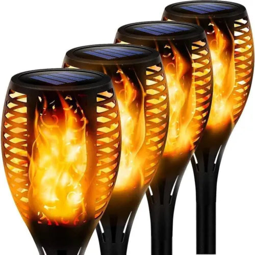 4/8Pcs Solar Flickering Flame Effect Torch Lights Outdoor Garden LED Stake Lamp