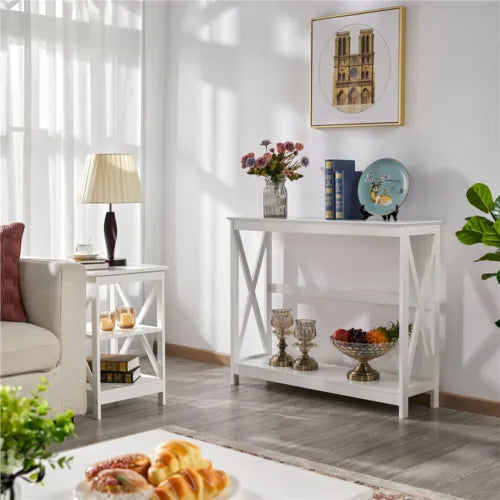 Console Table Narrow Sofa Table 2-Tier Hallyway Table for Entryway Living Room