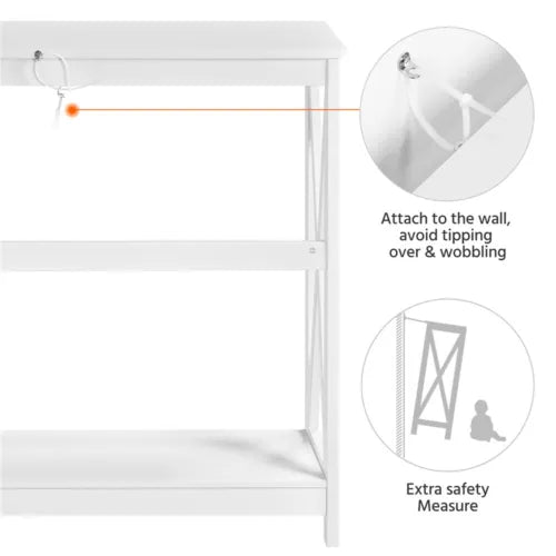 Console Table Narrow Sofa Table 2-Tier Hallyway Table for Entryway Living Room