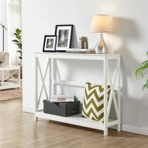 Console Table Narrow Sofa Table 2-Tier Hallyway Table for Entryway Living Room