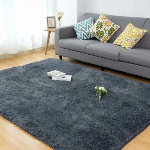 Fluffy Large Rugs Anti-Slip Super Soft Carpet Mat Floor Living Room Bedroom Rug