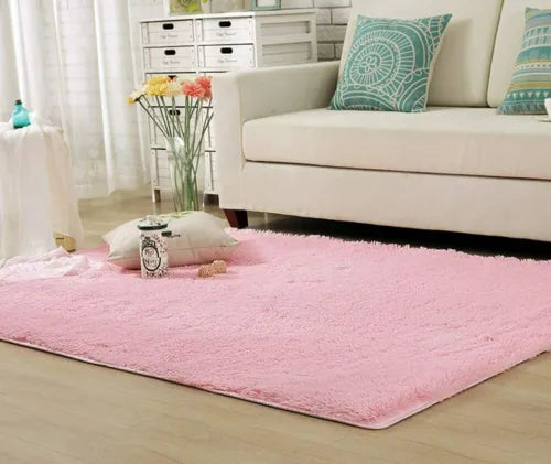 Fluffy Large Rugs Anti-Slip Super Soft Carpet Mat Floor Living Room Bedroom Rug