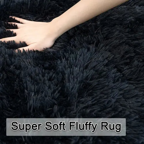 Fluffy Large Rugs Anti-Slip Super Soft Carpet Mat Floor Living Room Bedroom Rug