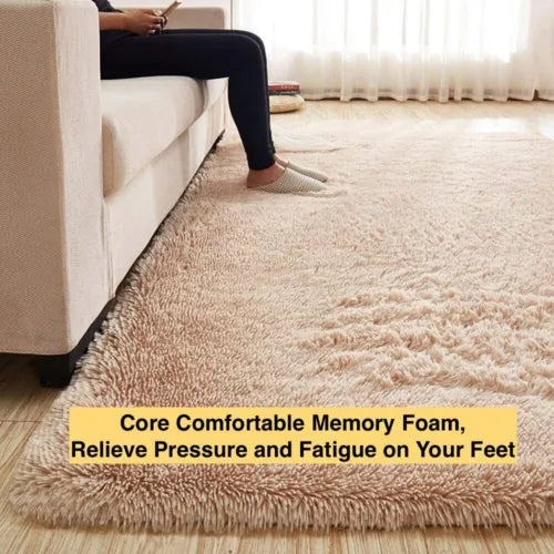 Fluffy Large Rugs Anti-Slip Super Soft Carpet Mat Floor Living Room Bedroom Rug