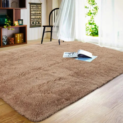 Fluffy Large Rugs Anti-Slip Super Soft Carpet Mat Floor Living Room Bedroom Rug