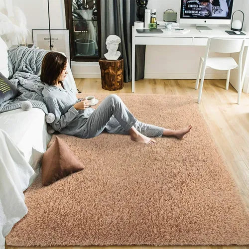 Fluffy Large Rugs Anti-Slip Super Soft Carpet Mat Floor Living Room Bedroom Rug