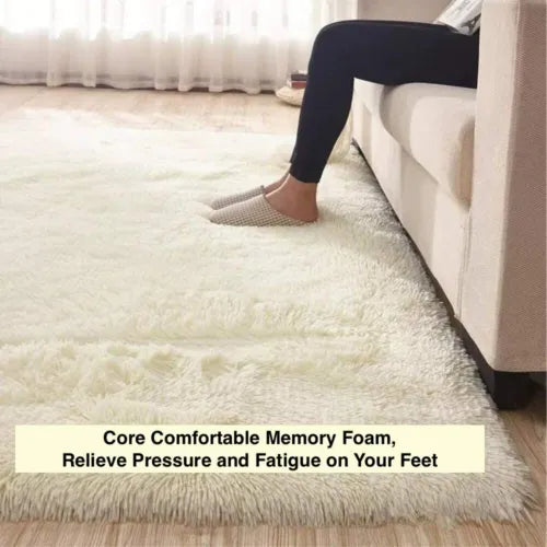 Fluffy Large Rugs Anti-Slip Super Soft Carpet Mat Floor Living Room Bedroom Rug