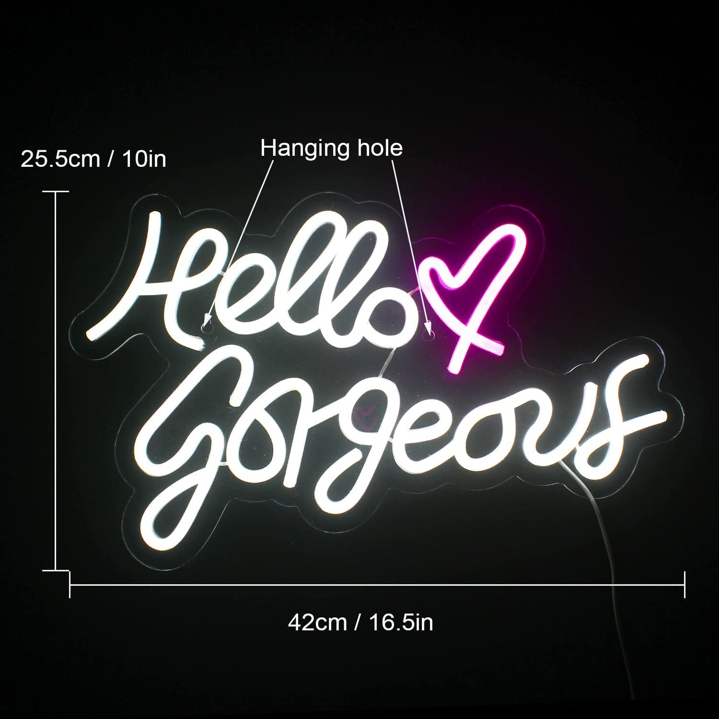 Neon Hello Gorgeous Sign