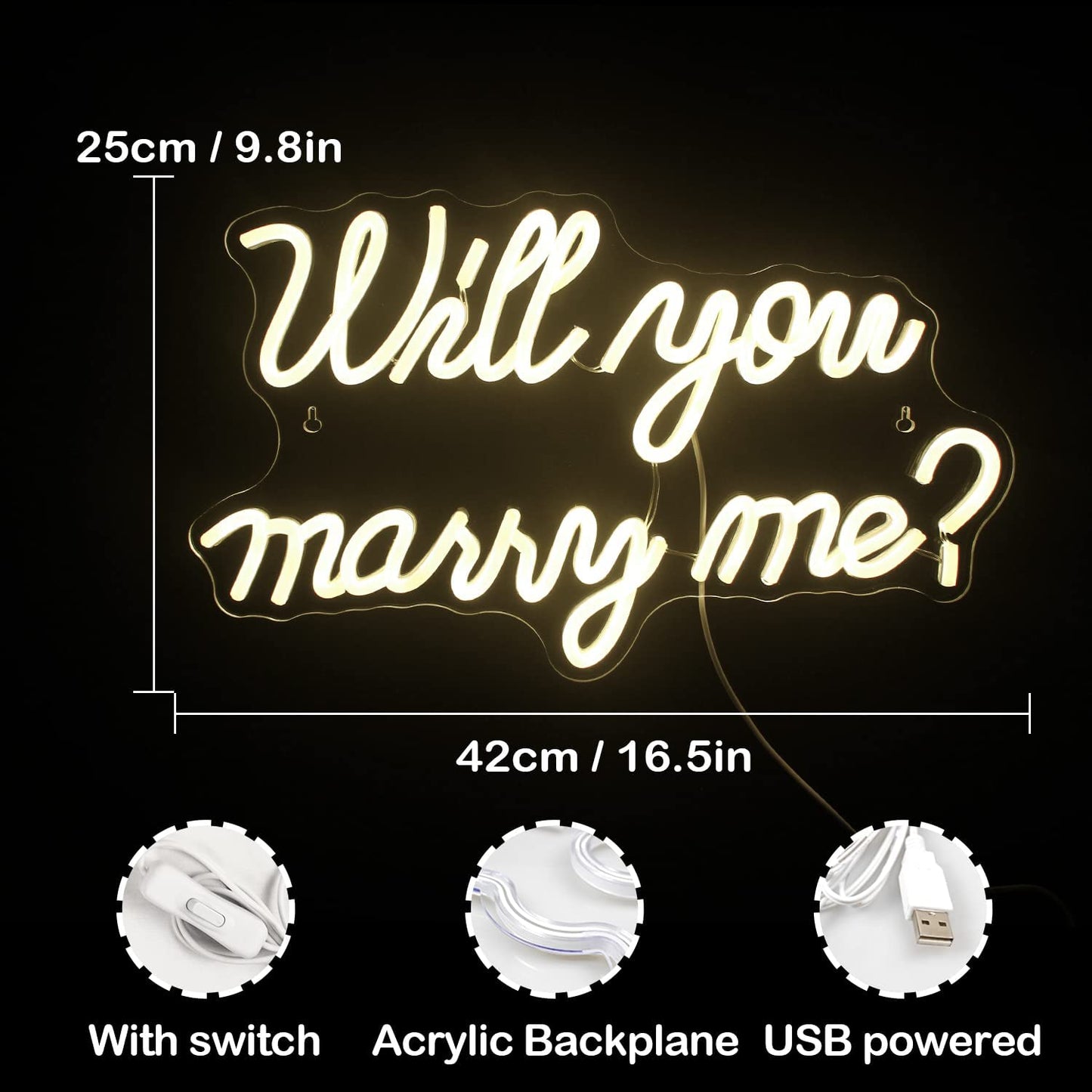 Will You Marry Me Neon Sign