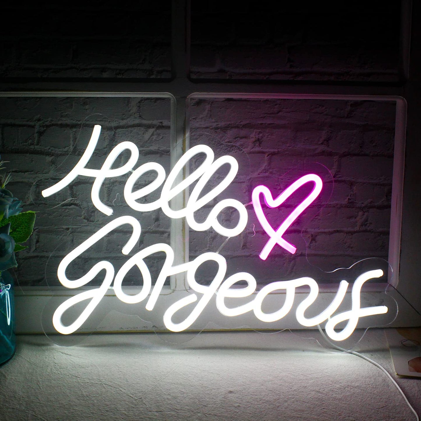 Neon Hello Gorgeous Sign