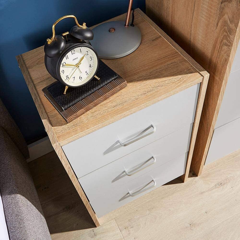 Bedside Table Black 3 Drawer Bedside Cabinet Night Stand