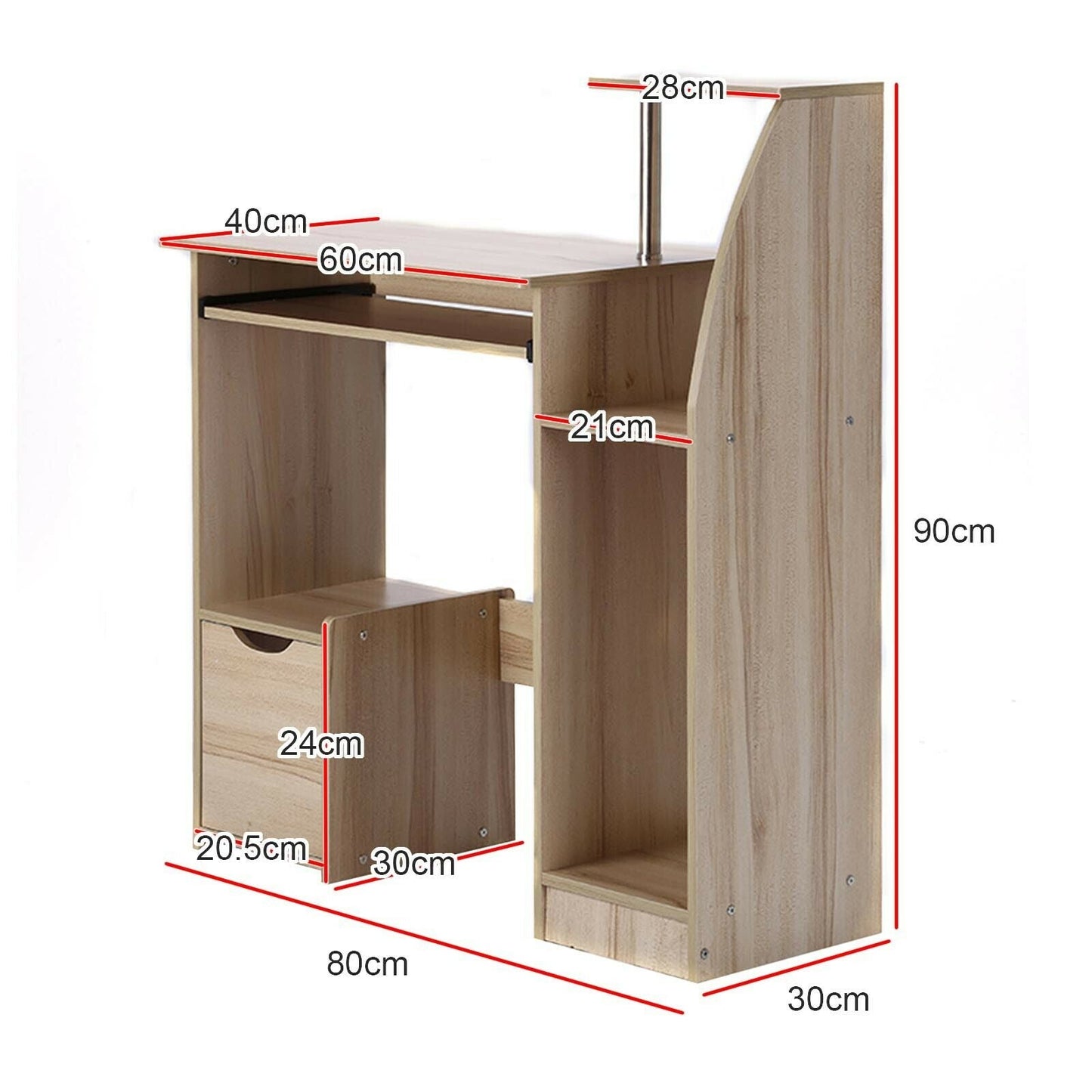 Large Home office furniture computer desk workstation study table PC keyboard UK