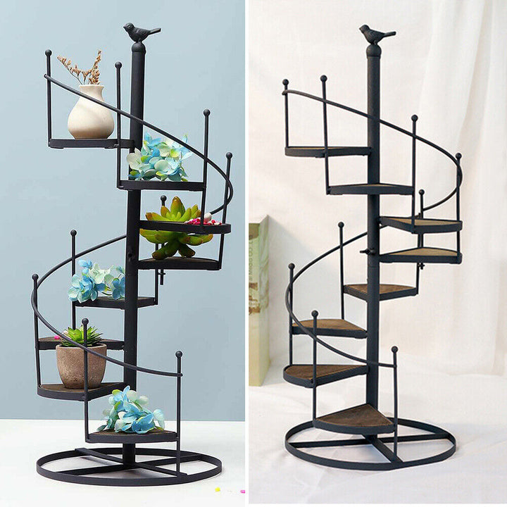 SPIRAL LADDER STAIR 8 TIER METAL PLANT STAND