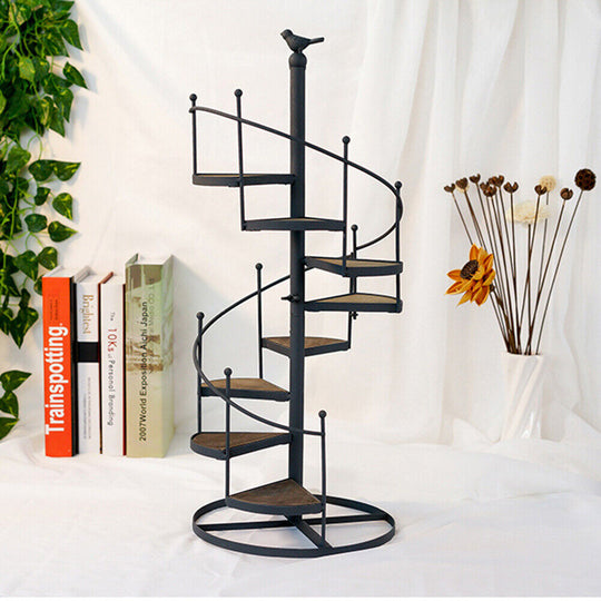 SPIRAL LADDER STAIR 8 TIER METAL PLANT STAND