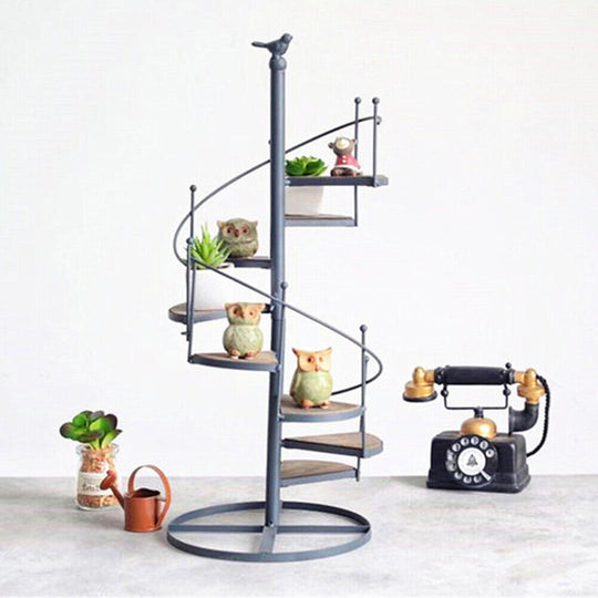 SPIRAL LADDER STAIR 8 TIER METAL PLANT STAND