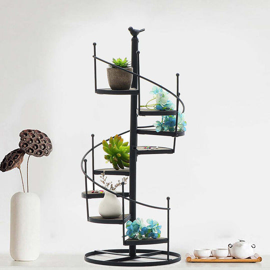 SPIRAL LADDER STAIR 8 TIER METAL PLANT STAND