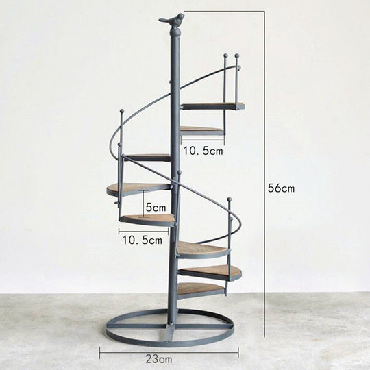 SPIRAL LADDER STAIR 8 TIER METAL PLANT STAND