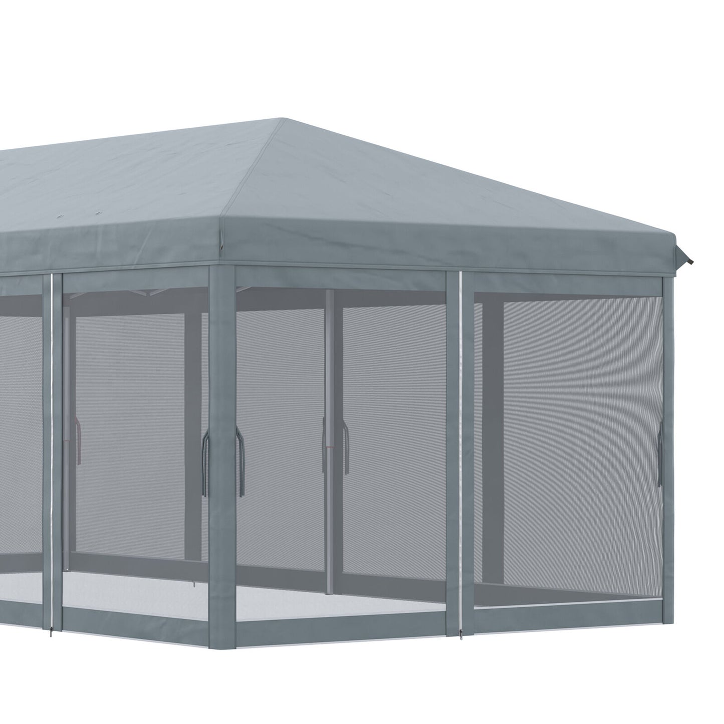 6 x 3m Pop Up Party Tent Gazebo Wedding Canopy with 6 Sidewalls, Grey