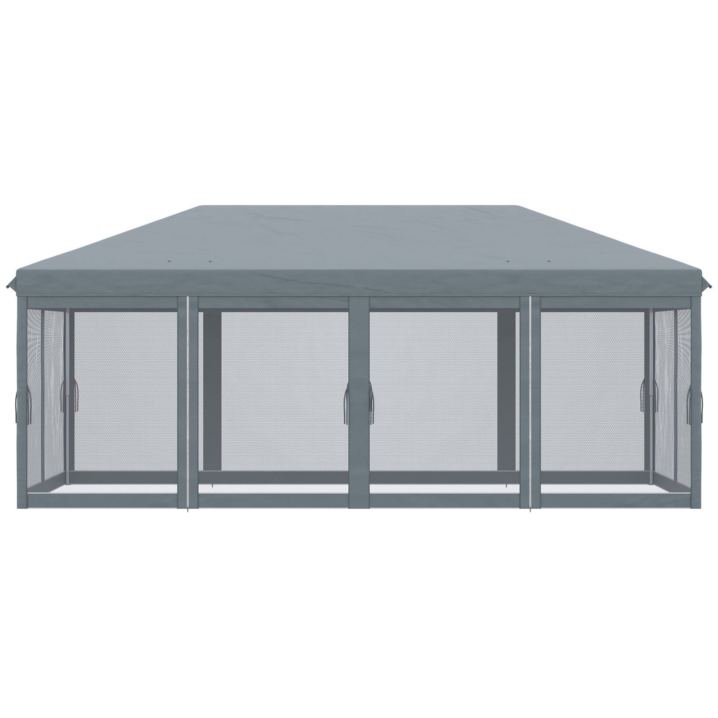 6 x 3m Pop Up Party Tent Gazebo Wedding Canopy with 6 Sidewalls, Grey